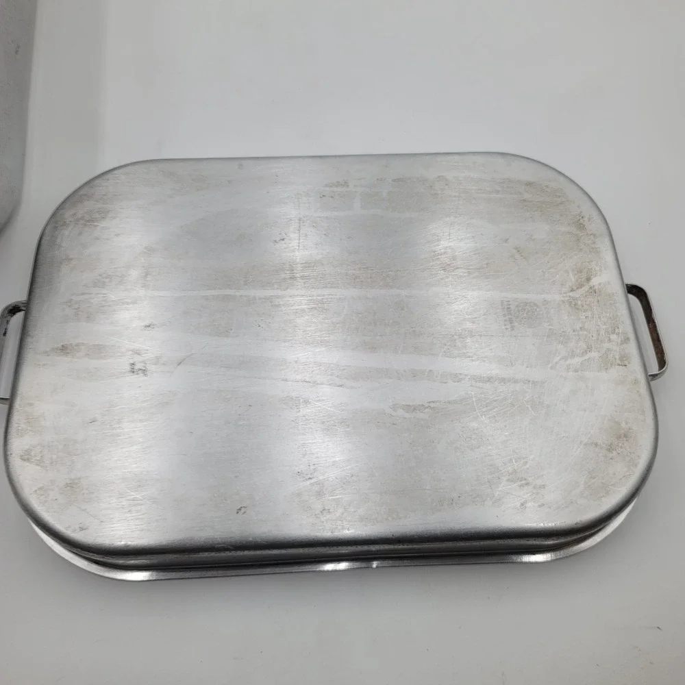 Vintage Wear-Ever Aluminum Roaster Pan Set 4pc 818 918 Turkey Broiler Trays